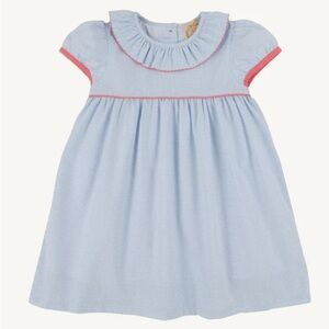 The Beaufort Bonnet Company Light Blue Dress with Pink Trim